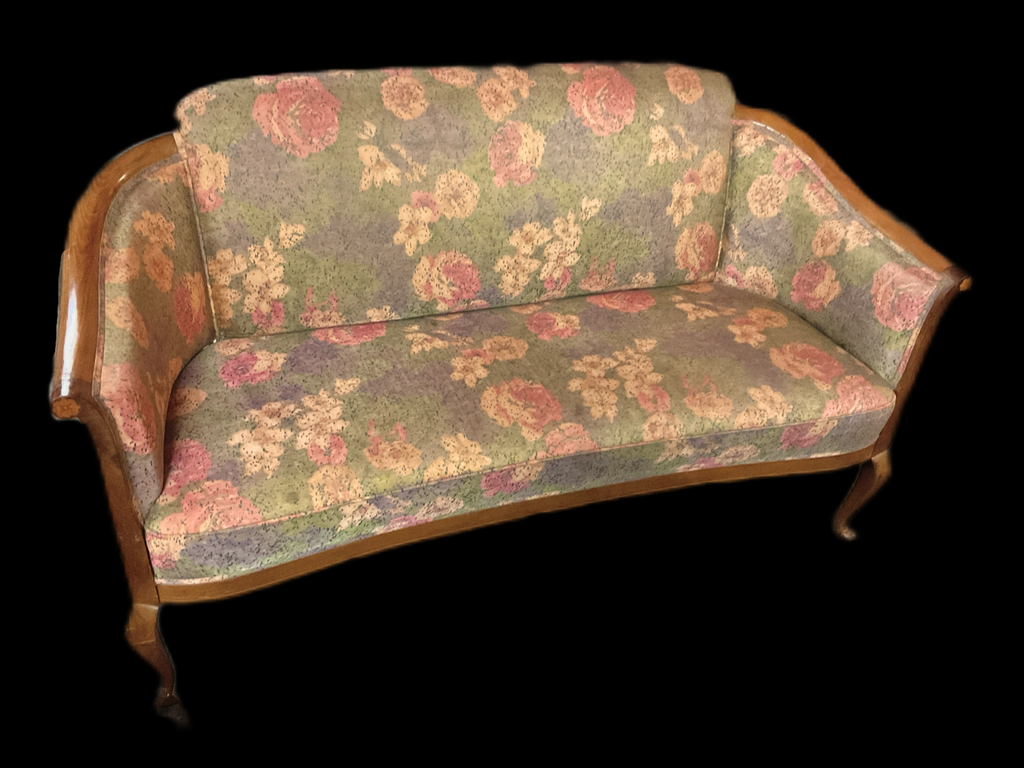 Miete - Zweisitzer Sofa, Biedermeyer, Blumenmuster