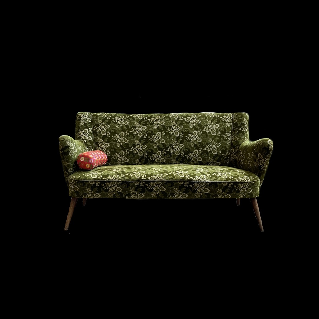 Sofa grün gemustert