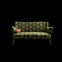 Sofa grün gemustert
