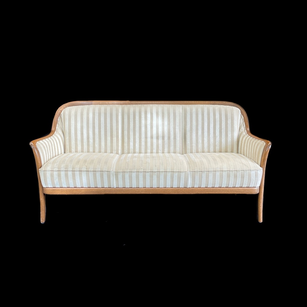 Sofa beige-gold gestreift Jugendstil 