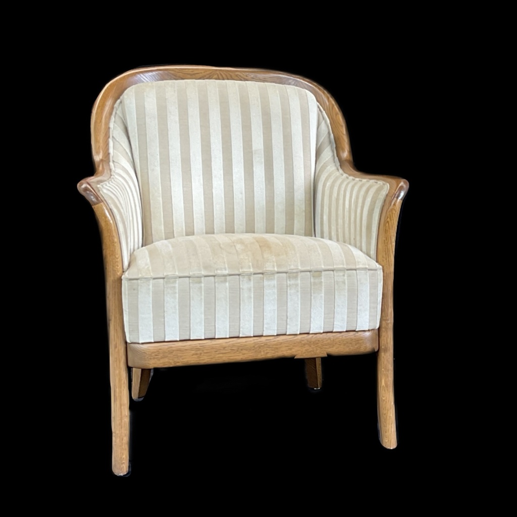 Miete - Sessel beige-gold gestreift Jugendstil