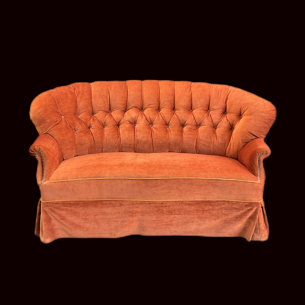 Miete - Sofa orange-braun Feincord