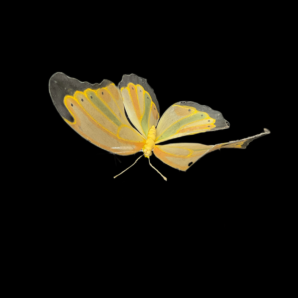 gelber Schmetterling mit Klammer