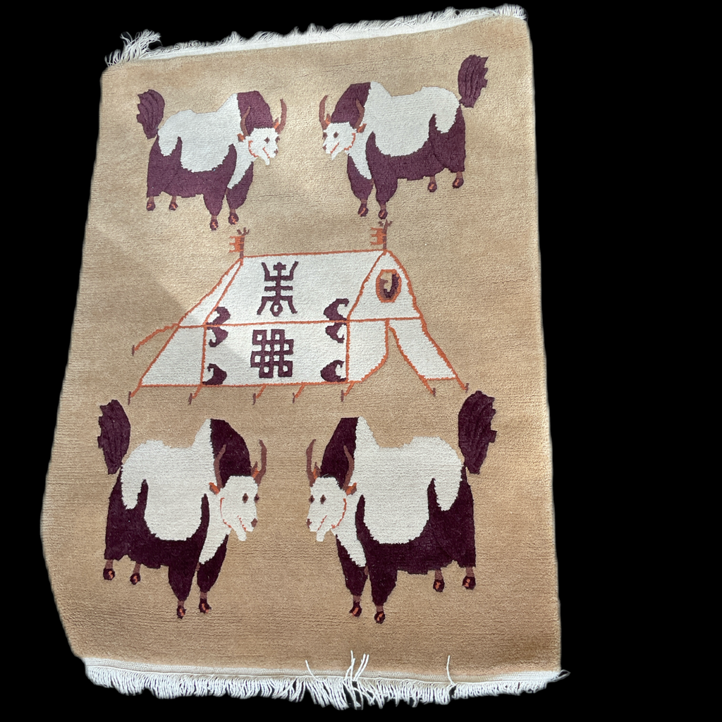 Tibetischer Teppich mit 4 Yaks