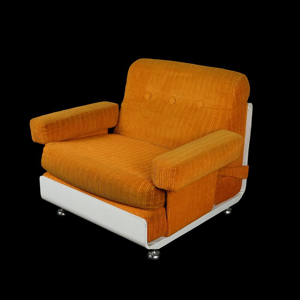 Cordsessel mit abnehmbarer Armlehne, orange