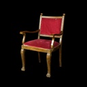 Sessel mit Holzgestell, rot