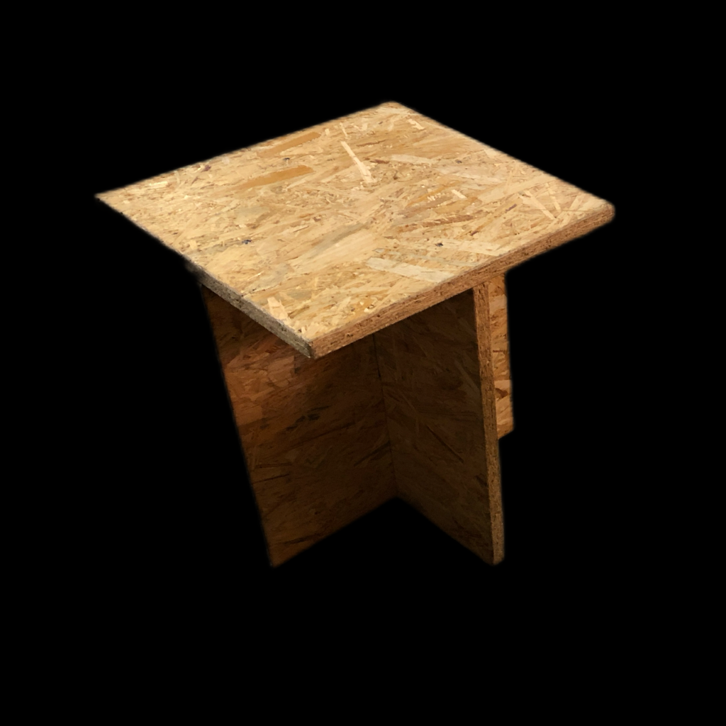 Quadratische Hocker (naturholz, orange)