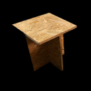 Quadratische Hocker (naturholz, orange)