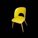 Gelber Cocktailstuhl 60er