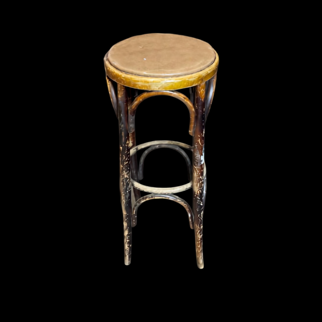 Barhocker mit beige-braunem Polster