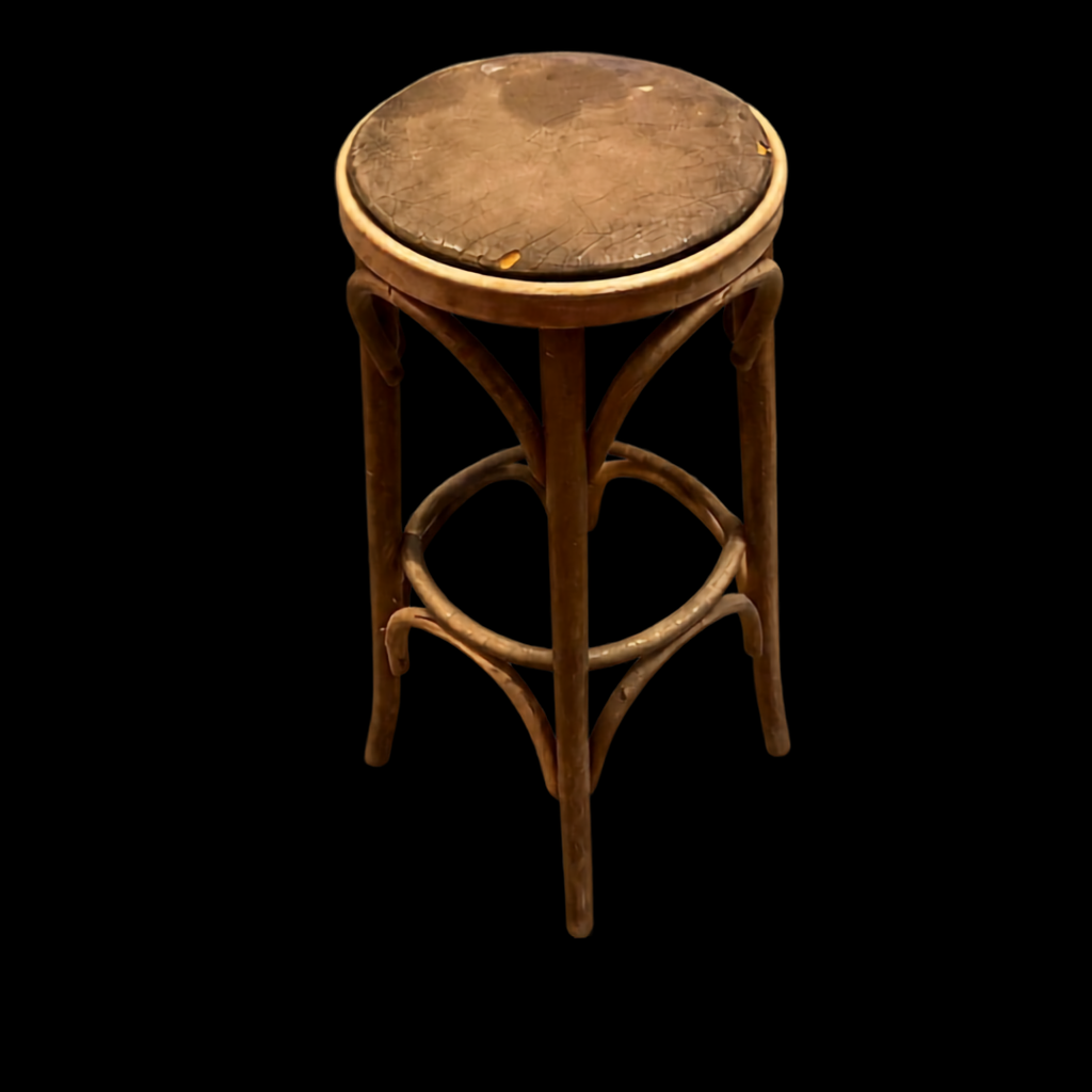 Barhocker mit braunem Polster