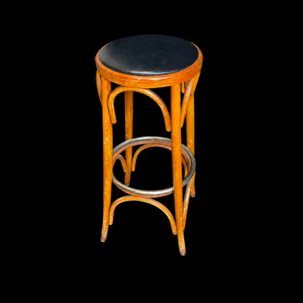 Barhocker mit schwarzem Polster