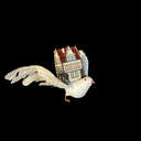 Taube mit Haus