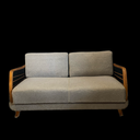 Graues Vintage-Sofa zum ausklappen