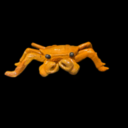 [MAR0159] orange Krabbe aus Pappmache