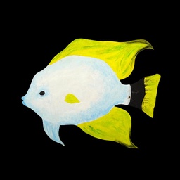 [MAR0161] bemalter Fisch aus Holz (2D)