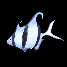 [MAR0162] bemalter Fisch aus Holz (2D)