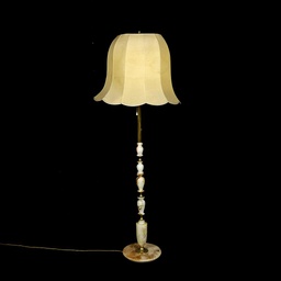 [LMP0064] Stehlampe klassisch, heller Schirm 