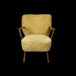 [MBL0041] Sessel, beige gestreift, Cocktailsessel