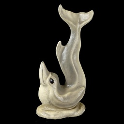 [MAR0220] grauer Delphin aus Pappmache