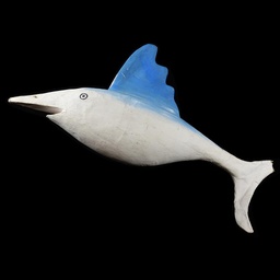 [MAR0222] blauer Marlin-Fisch aus Pappmache