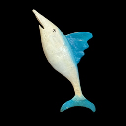 [REQ0561] blauer Marlin-Fisch aus Pappmache