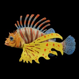[MAR0223] bunter Feuer-Fisch aus Gummi