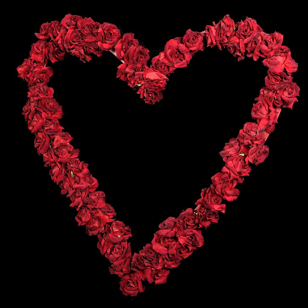 rotes Herz mit Rosen
