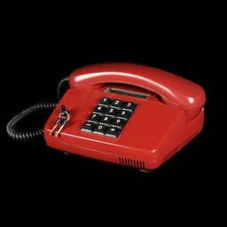 [REQ0212] weinrotes Tastentelefon mit Schloss