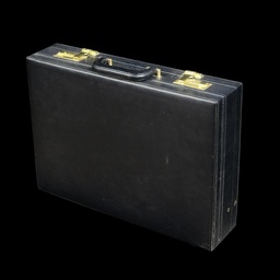 [REQ0229] eleganter, schwarzer Aktenkoffer aus Leder