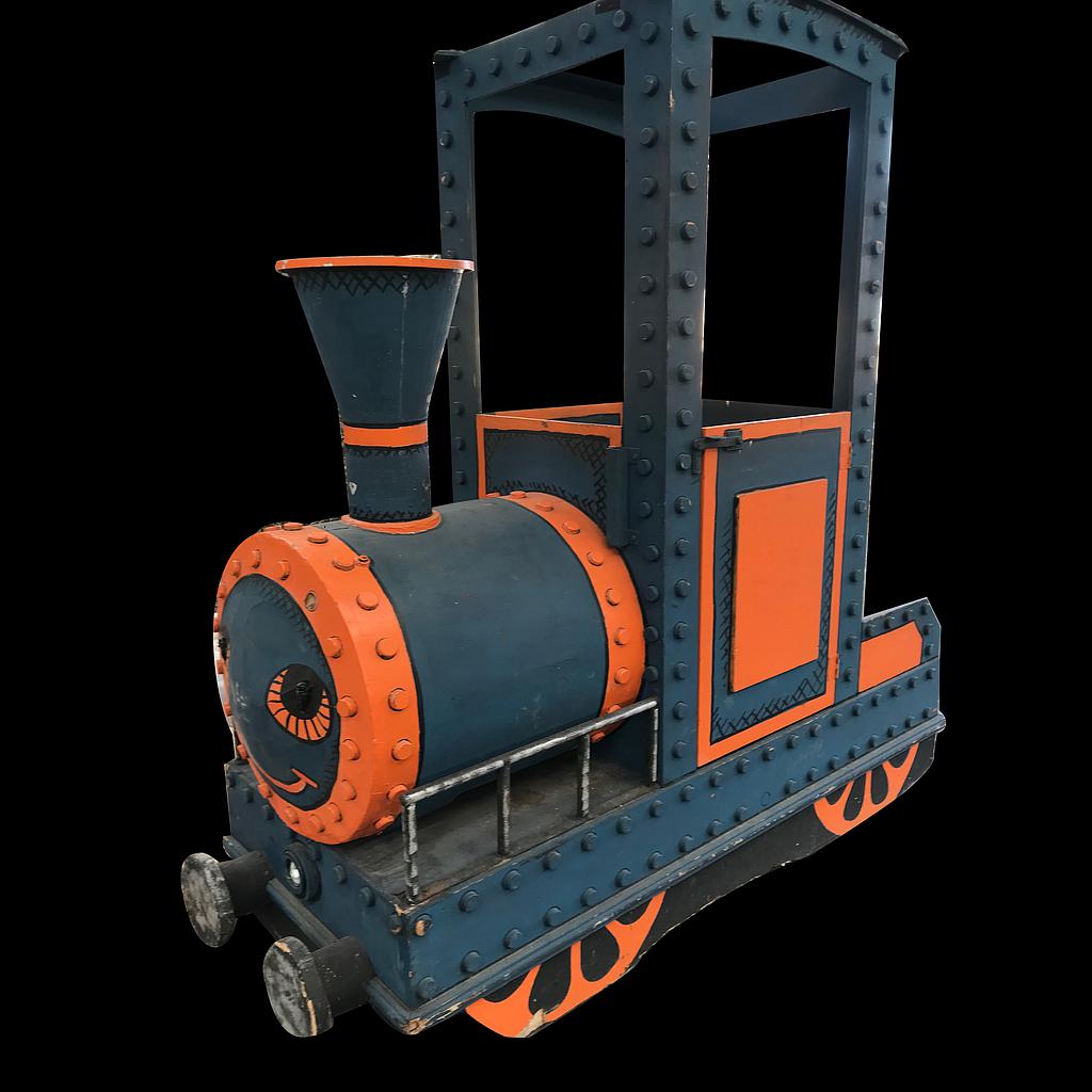 orange-blaue Lokomotive