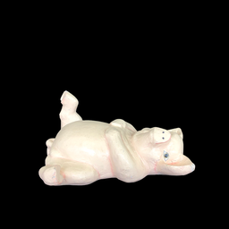 [REQ0333] rosa Schwein aus Pappmachè, liegend