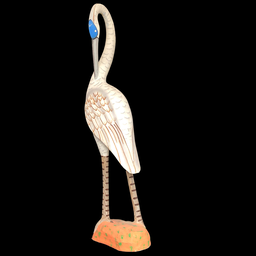 [REQ0335] grauer Reiher aus Pappmaché