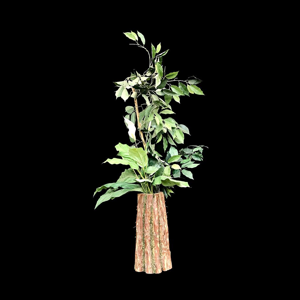 Grüngesteck mit Lilie in Stamm-Vase
