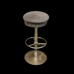 [MBL0258] Barhocker mit grauem Plüschbezug