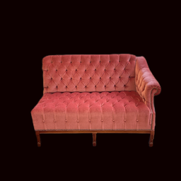 [MBL0271] Sofa rosa Samt Chesterfield-Polster 2-Sitzer
