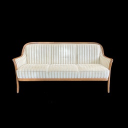 [MBL0274] Sofa beige-gold gestreift Jugendstil 