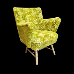 [MBL0298] grüner erhöhter Sessel florales Muster