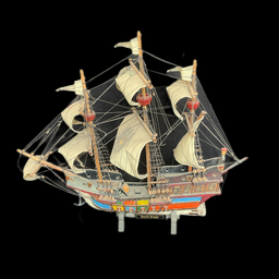 [MAR0251] buntes Modell Schiff, dreimaster