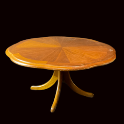 [MBL0359] Runder Couchtisch aus Holz 