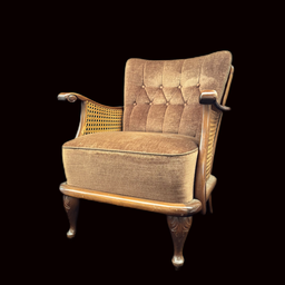 [MBL0370] Sessel mit Korbgeflechtarmlehnen