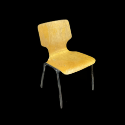 [MBL0371] Retro Holzstuhl mit schwarzen Beinen