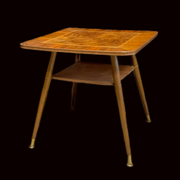 [MBL0390] Quadratischer Beistelltisch mit Ablageboden 