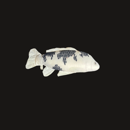 [MAR0313] Weiß-schwarzes Fischkissen
