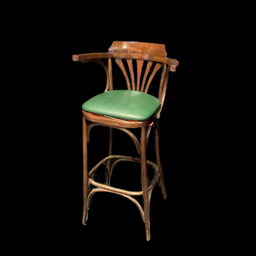 [MBL0496] Barhocker mit Armlehne und grünen Sitz