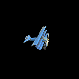 [REQ0534] Blaues Flugzeugdekoobjekt klein