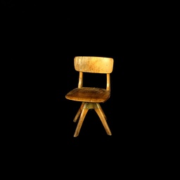 [MBL0080] drehbarer Schulstuhl aus Holz