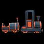 orange-blaue Lokomotive